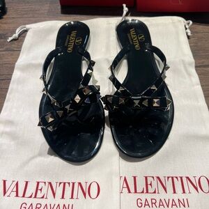 Valentino Garavani Rockstar PVC Flat Sandal